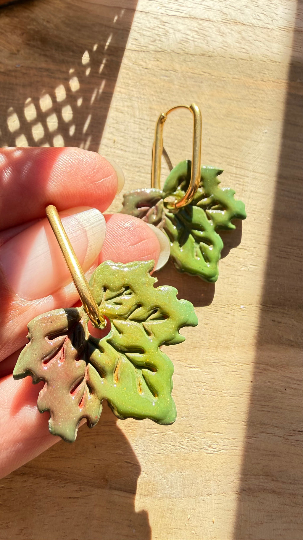 PAMPILLES Éralie – feuille d'érable faites main–BOUCLES D’OREILLES INTERCHANGEABLES