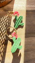 PAMPILLES Rita – cactus fleuri faites main–BOUCLES D’OREILLES INTERCHANGEABLES