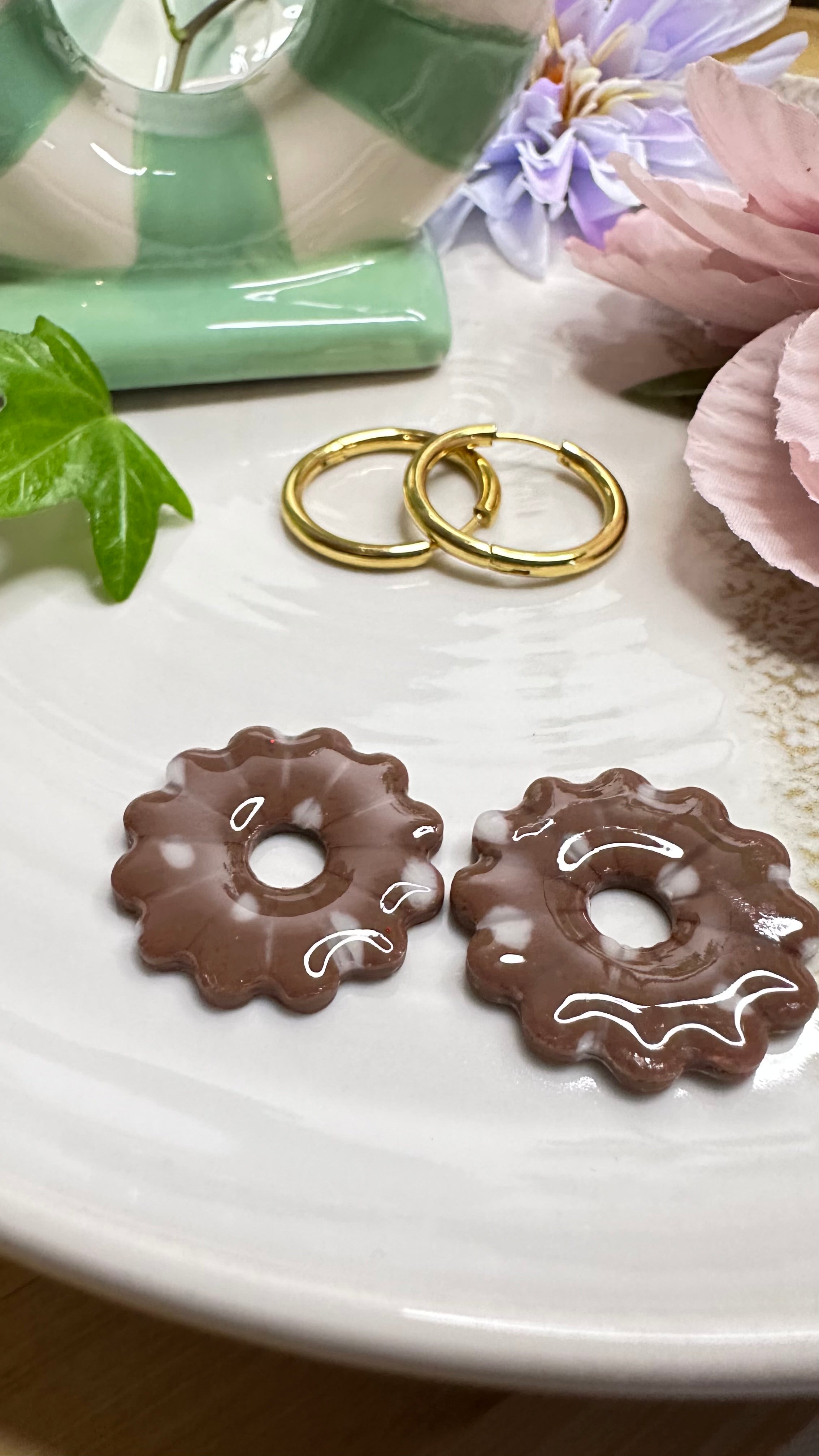 Boucles d’oreilles argile polymère– Collection Sous les Bois (Rosie)
