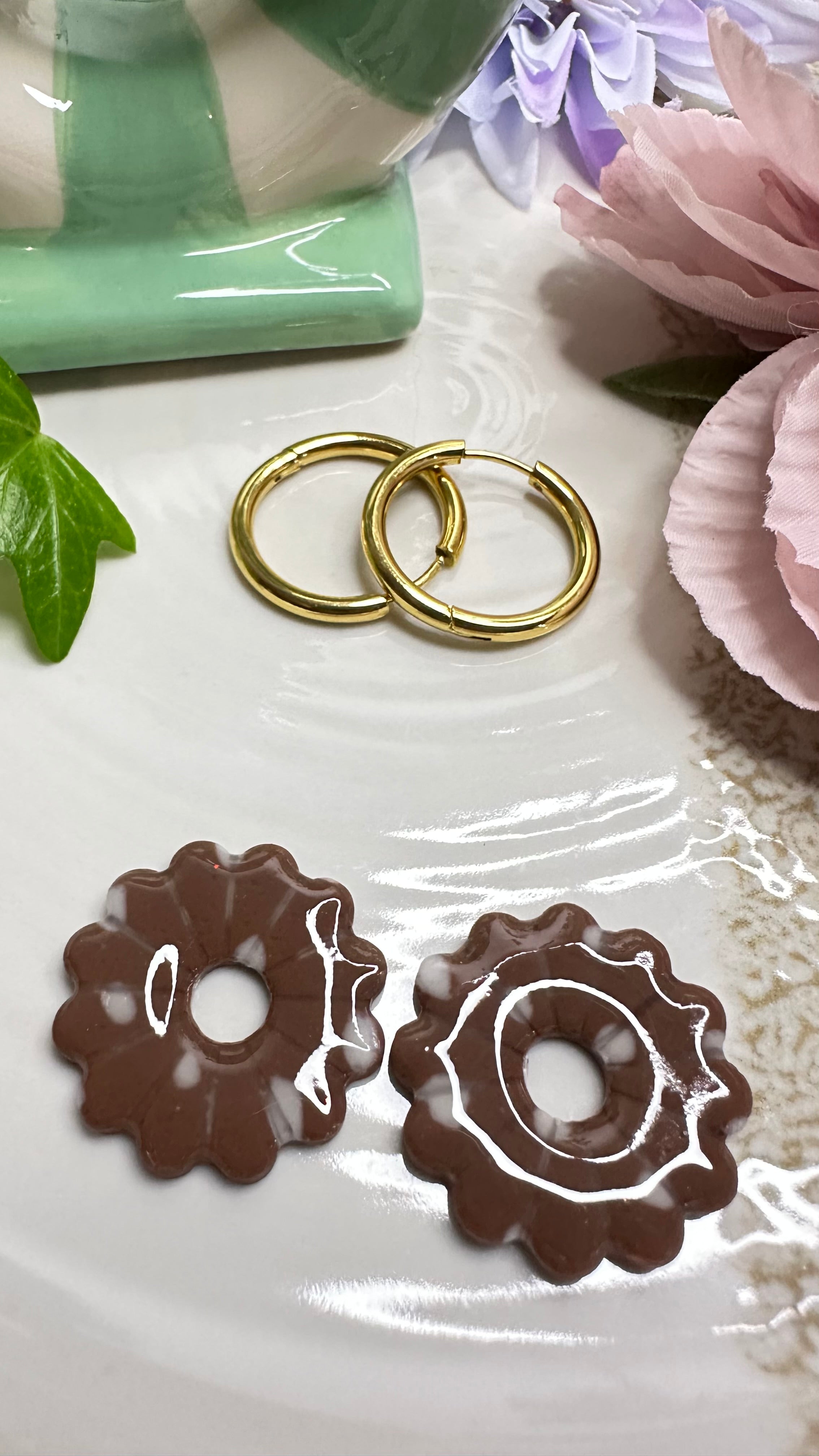 Boucles d’oreilles argile polymère– Collection Sous les Bois (Rosie)