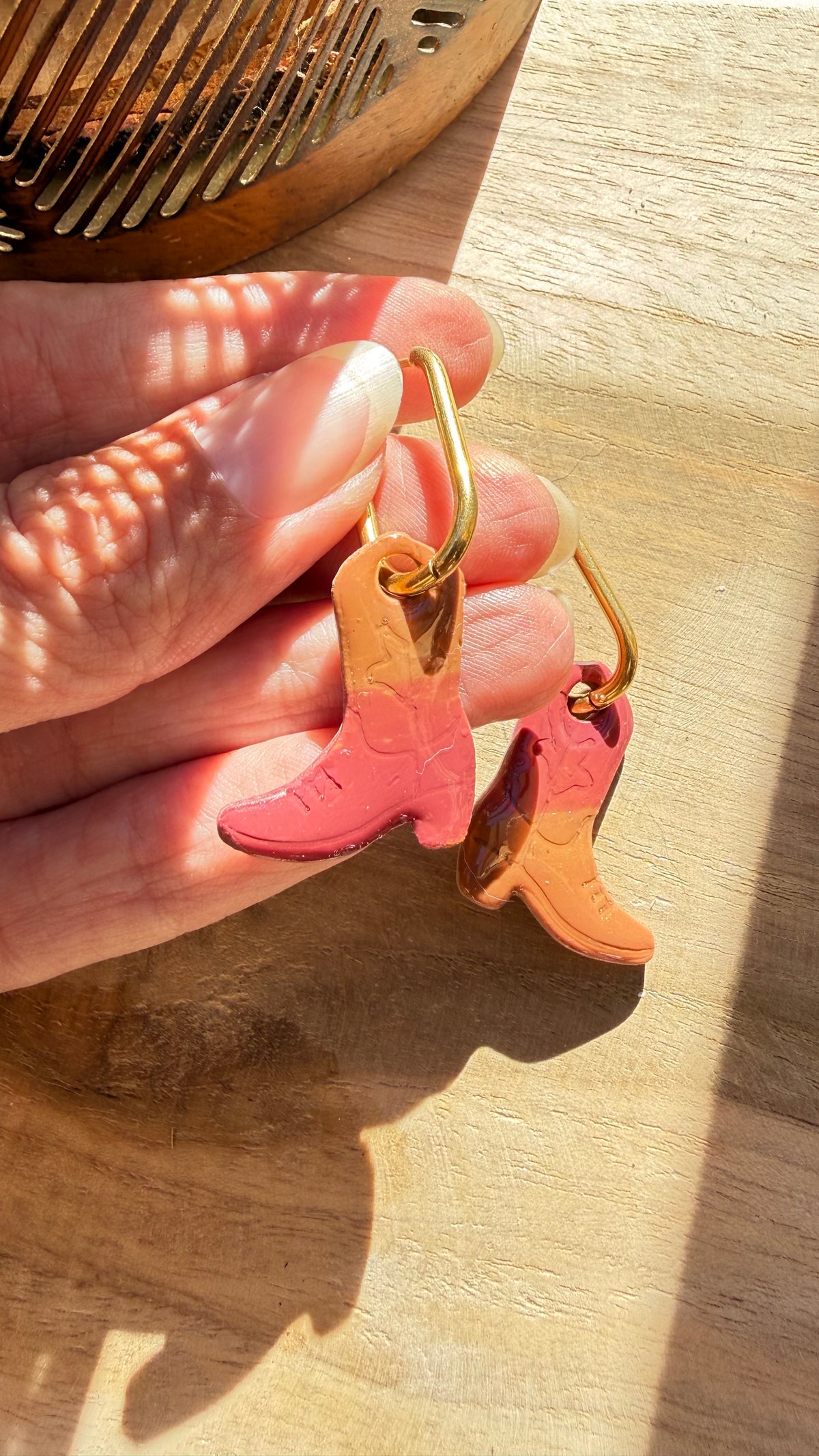 PAMPILLES Dolly – bottes de cowboy faites main–BOUCLES D’OREILLES INTERCHANGEABLES