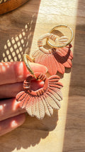 PAMPILLES Kaya – Pampilles éventail de plumes faites main –BOUCLES D’OREILLES INTERCHANGEABLES