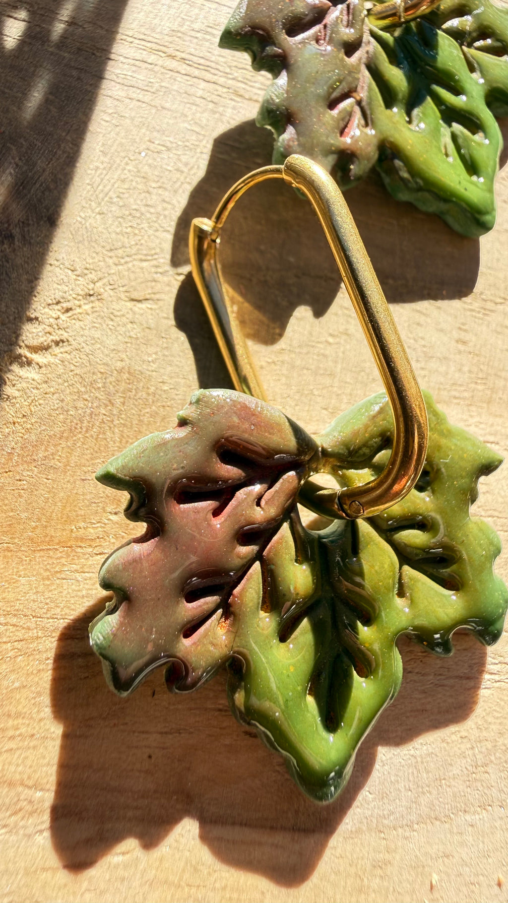 PAMPILLES Éralie – feuille d'érable faites main–BOUCLES D’OREILLES INTERCHANGEABLES
