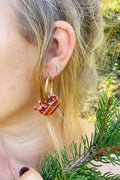 PAMPILLES Bertille l’escargot rayé 🐌–BOUCLES D’OREILLES INTERCHANGEABLES
