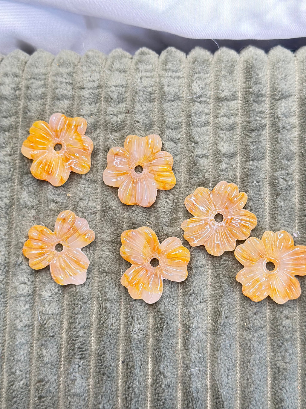 🍯 Les Miel — Boucles d’oreilles anémone translucide(4 pétales)