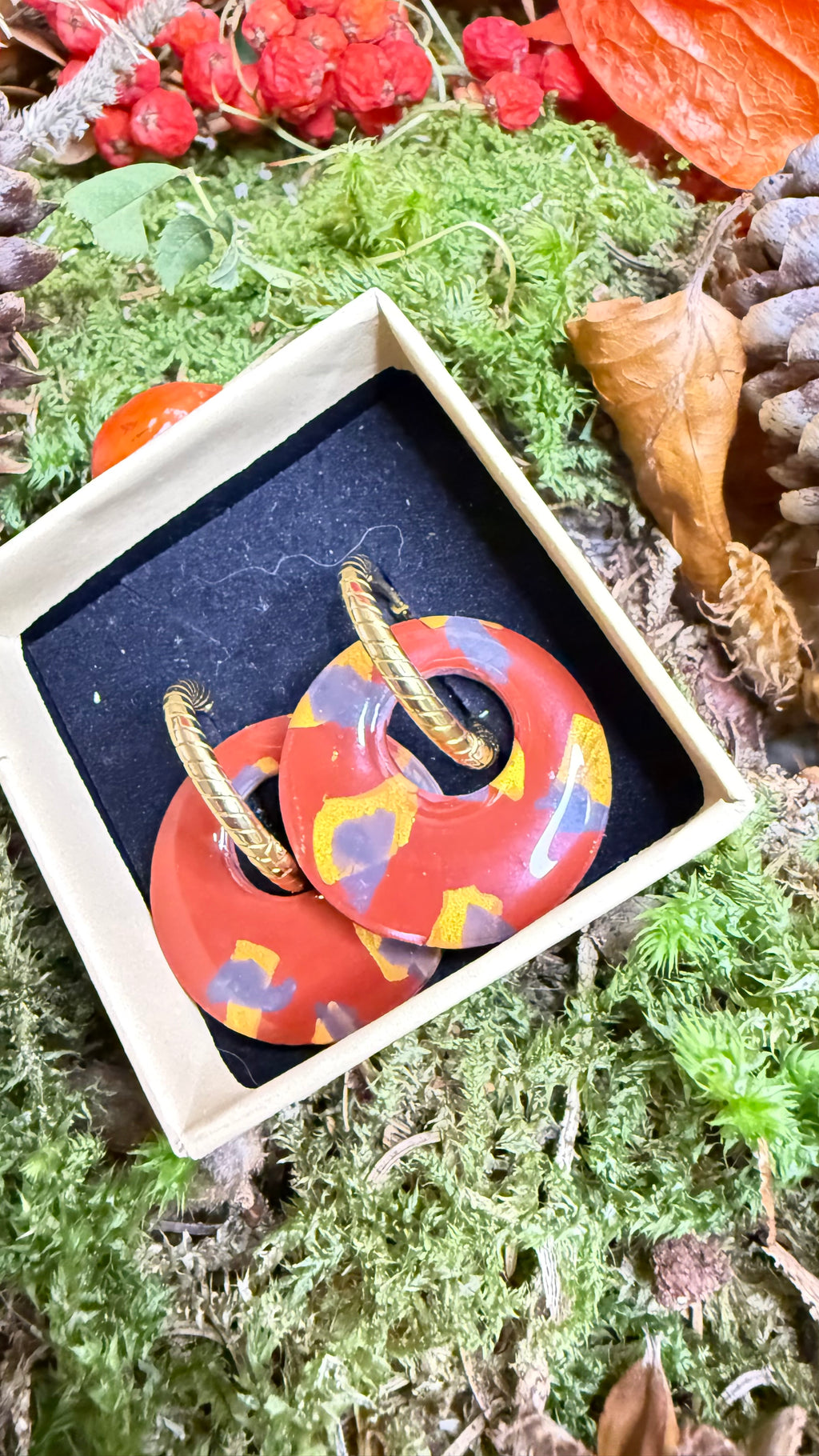 PAMPILLES Luna terracotta – grand anneau  –BOUCLES D’OREILLES INTERCHANGEABLES