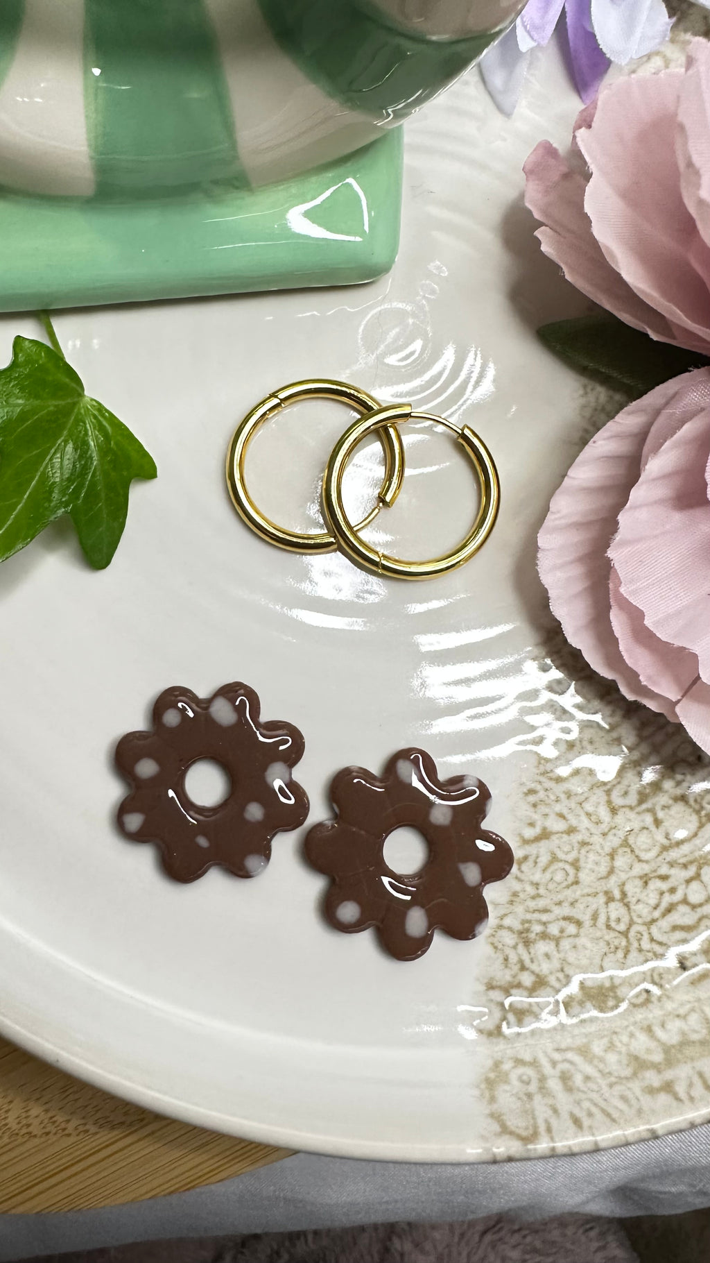 Boucles d’oreilles argile polymère– Collection Sous les Bois ( Daisy)