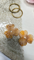 🍯 Les Miel — Boucles d’oreilles anémone translucide (3 pétales)