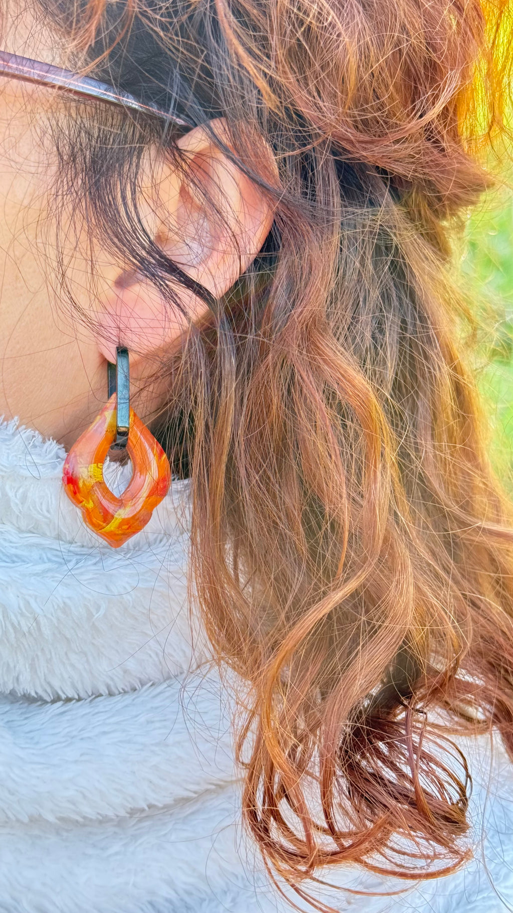 PAMPILLES Ivy EFFET MARBRÉ dorée￼- BOUCLES D’OREILLES INTERCHANGEABLES