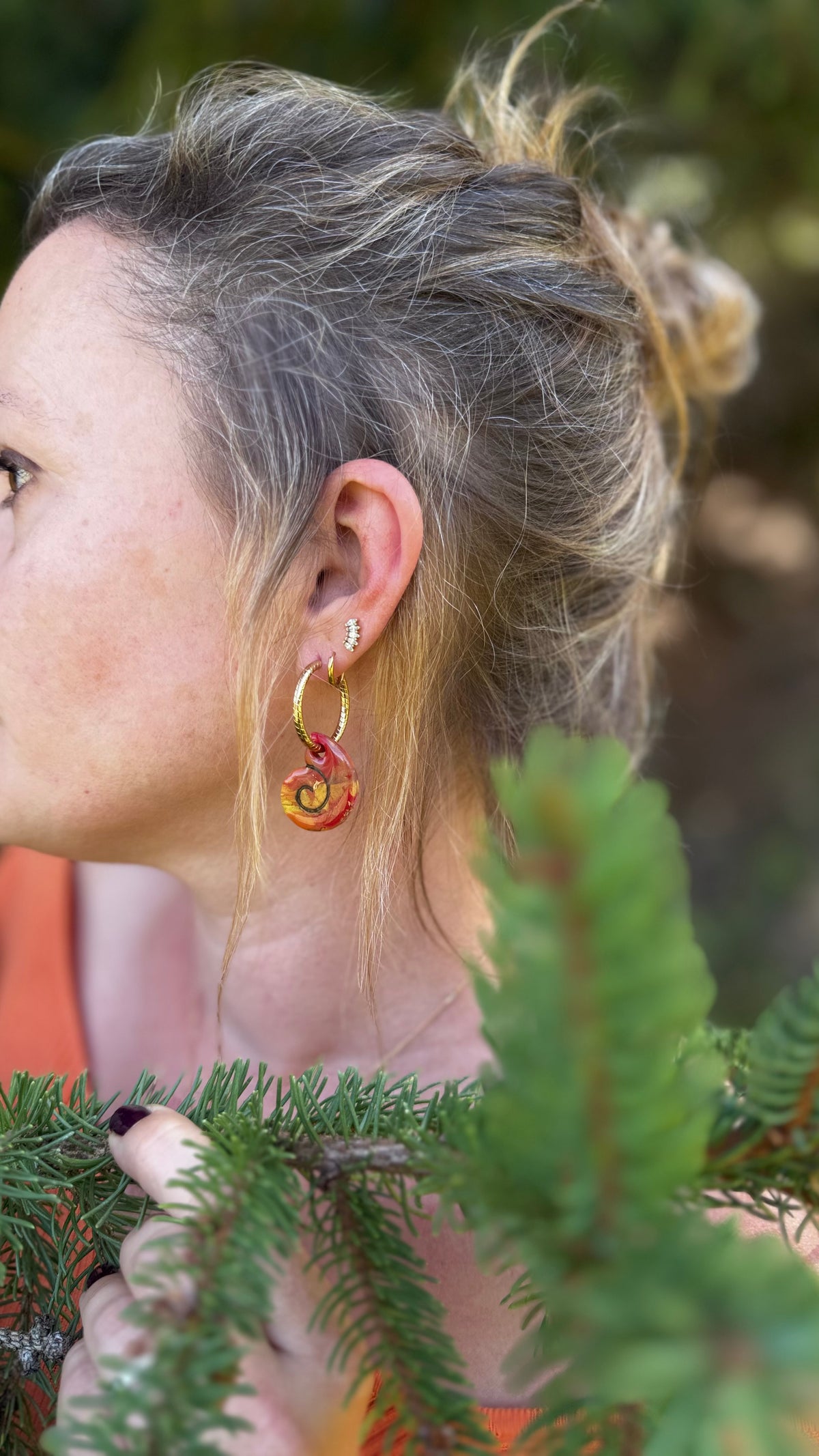 PAMPILLES Amonia spirale – ammonite- BOUCLES D’OREILLES INTERCHANGEABLES