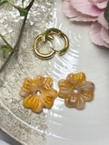 🍯 Les Miel — Boucles d’oreilles anémone translucide(4 pétales)