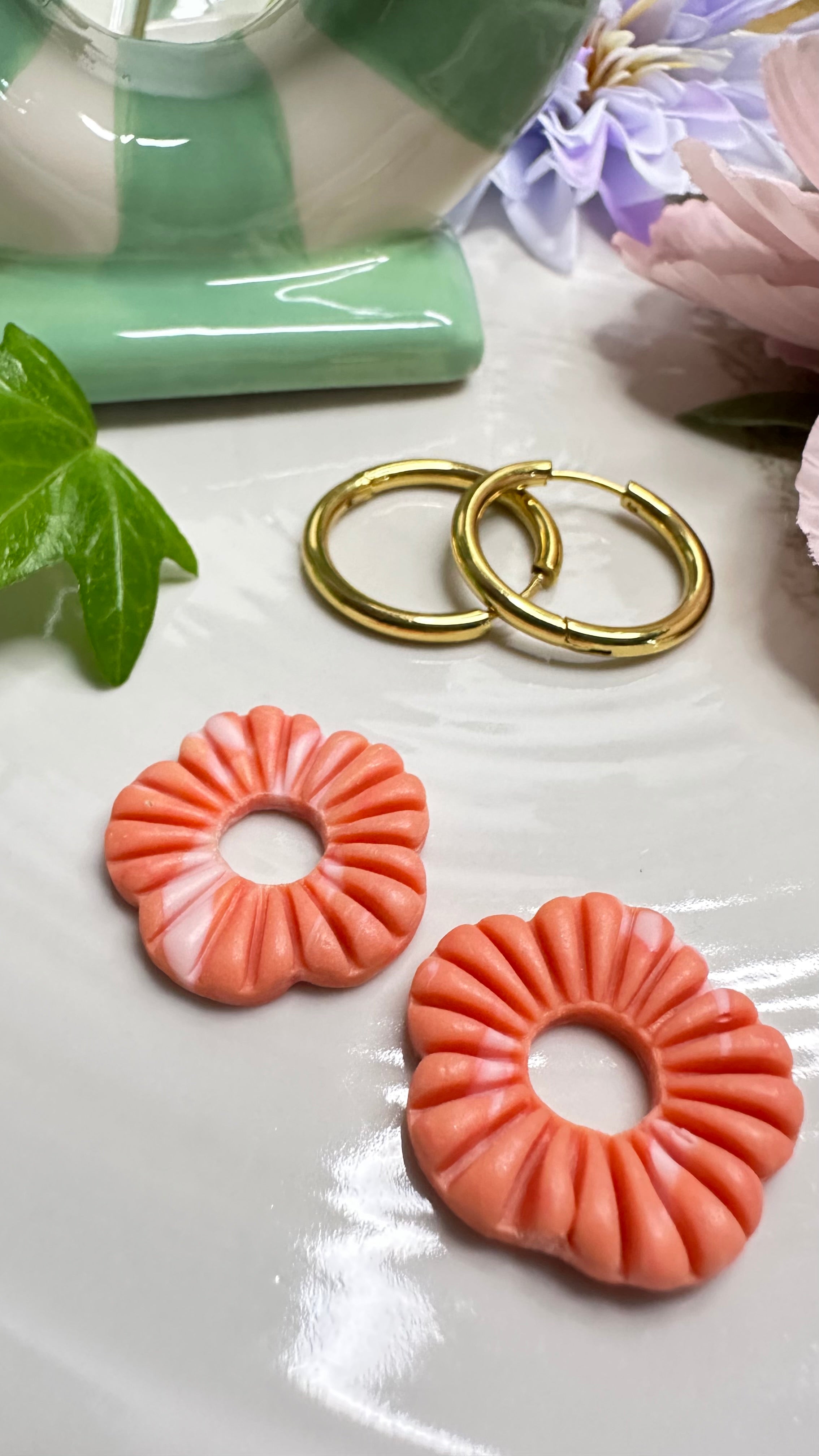 Boucles d’oreilles pâte polymère – Collection Coral (Nola)