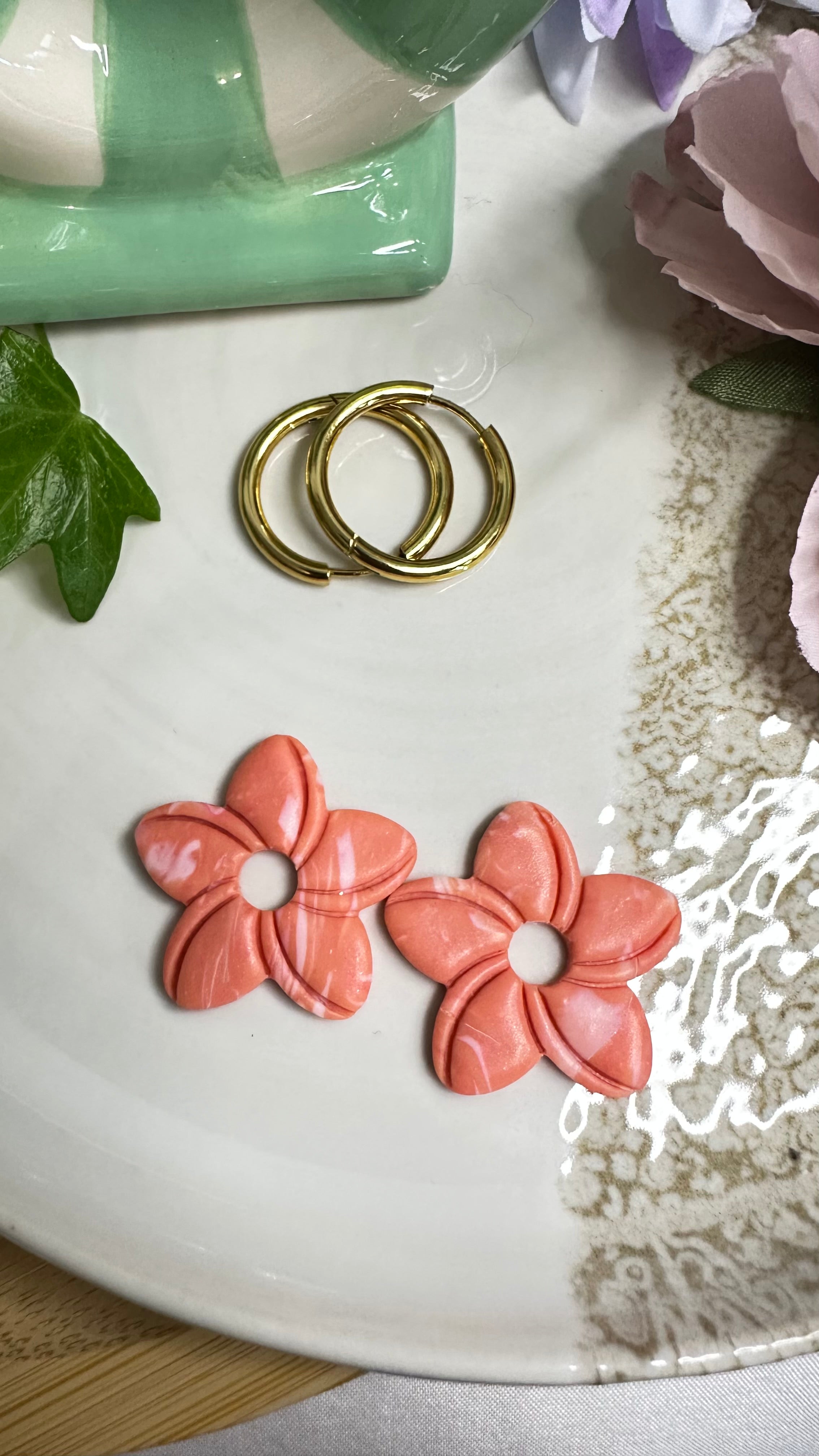 Boucles d’oreilles pâte polymère – Collection Coral (Maona)