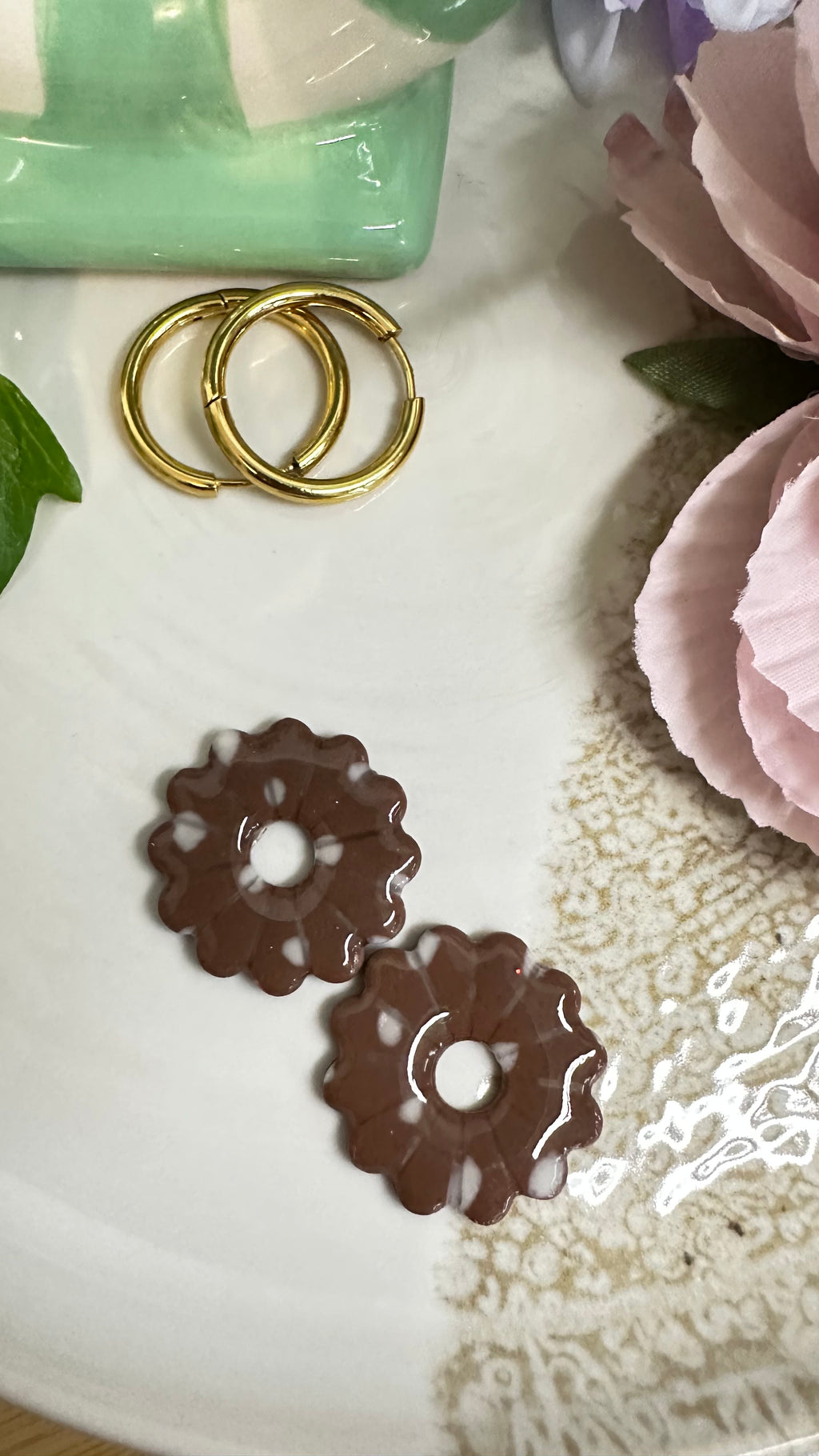 Boucles d’oreilles argile polymère– Collection Sous les Bois (Rosie)