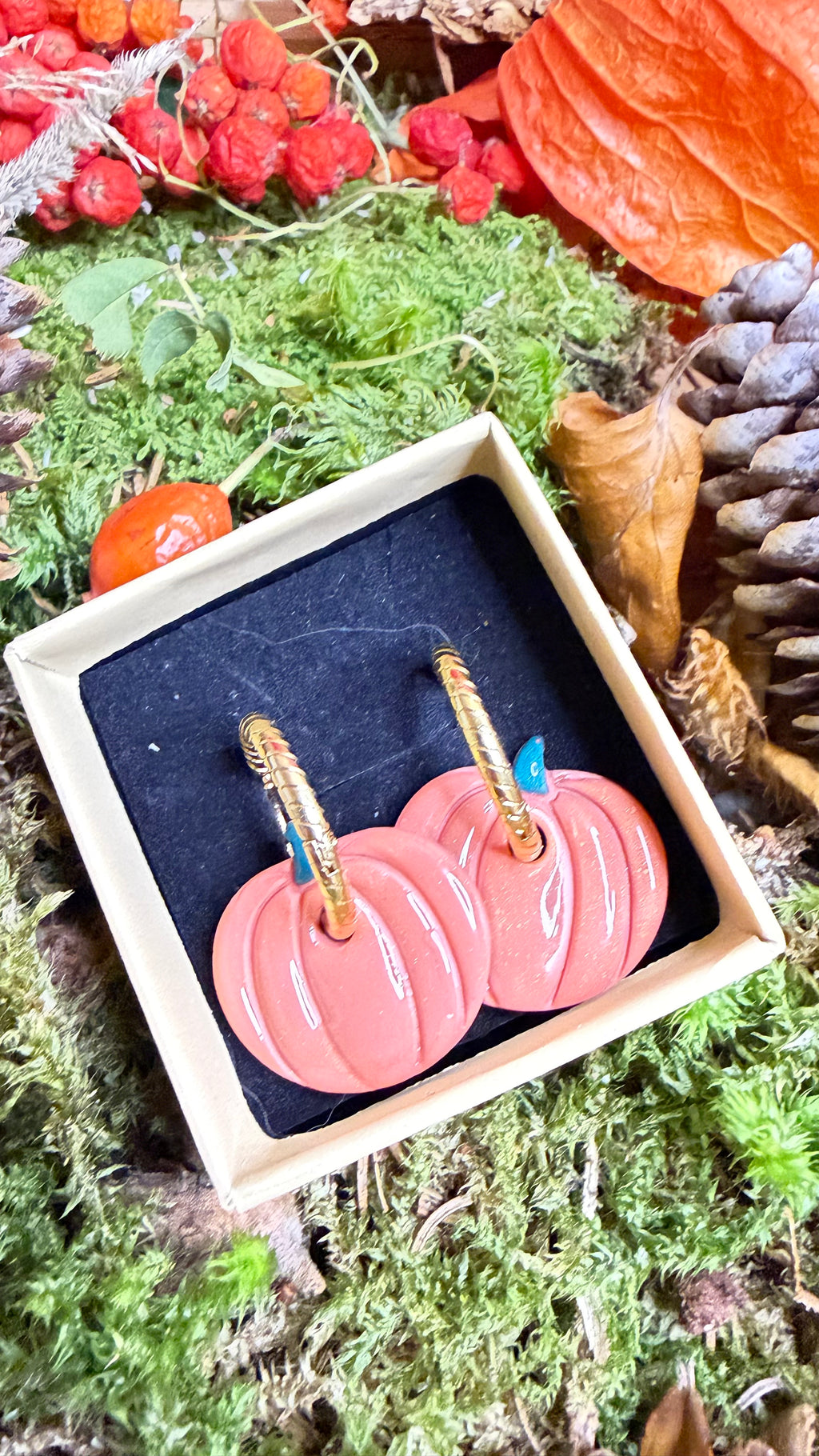 PAMPILLES Colette citrouille –BOUCLES D’OREILLES INTERCHANGEABLES