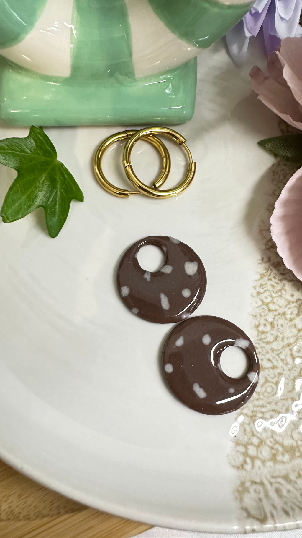 Boucles d’oreilles argile polymère– Collection Sous les Bois (Luna)