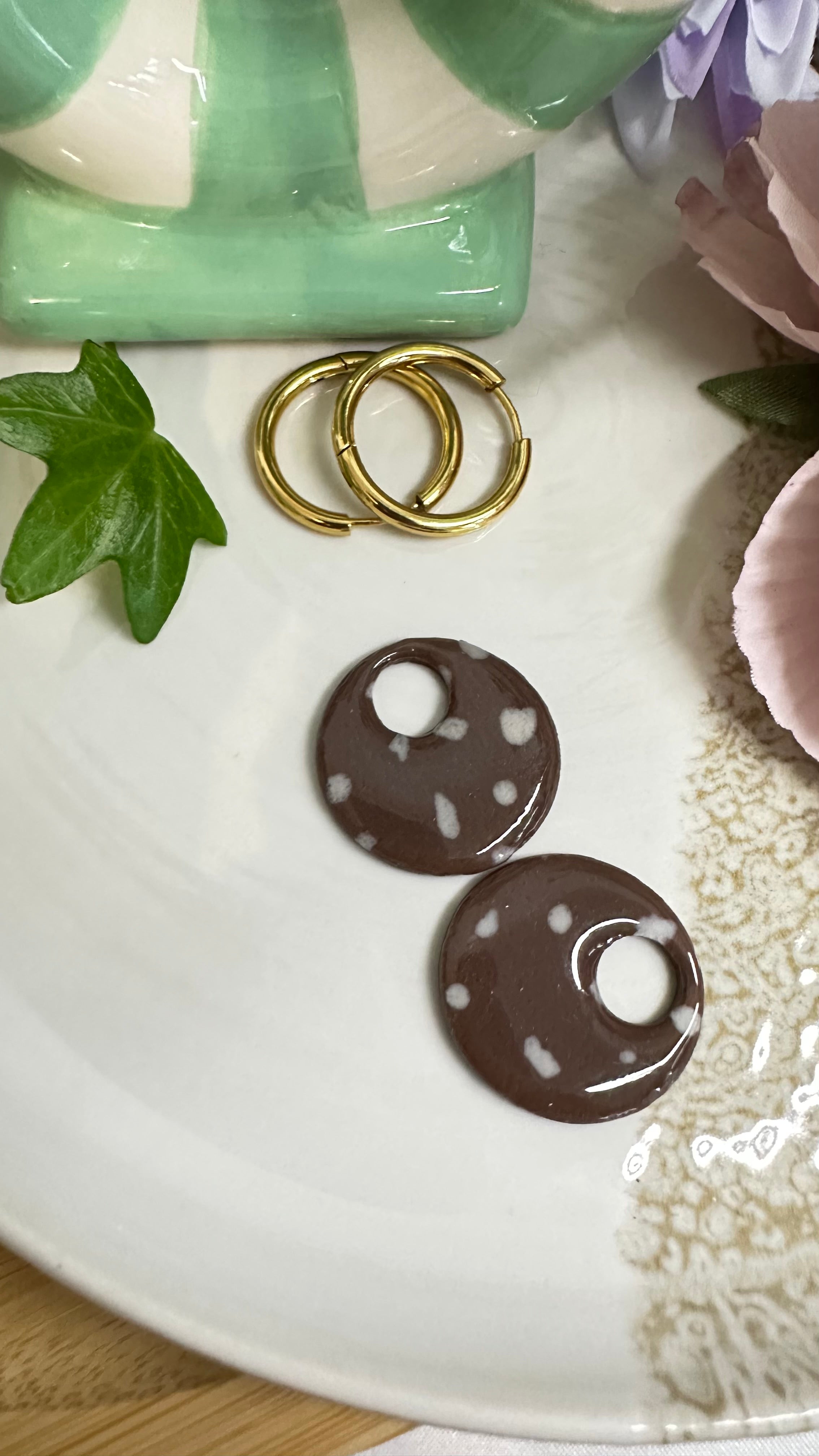 Boucles d’oreilles argile polymère– Collection Sous les Bois (Luna)